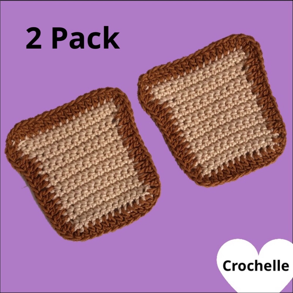 NEW Crochet Toast Coasters (2 Pack)